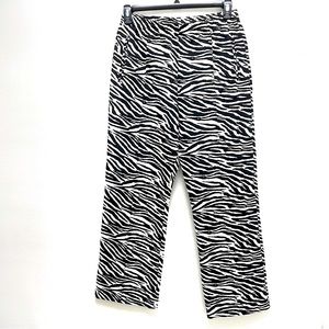 No.6 Store zebra print pant. Drawstring elastic waist, pockets, cotton p…